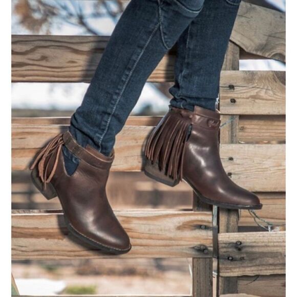 Harley-Davidson® Women's Amory 1903 Garage Collection Brown Leather Ankle Boots - Picture 1 of 13